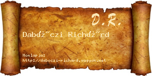 Dabóczi Richárd névjegykártya
